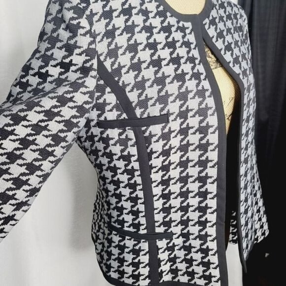 Classiccore Black Houndstooth Check Contrast Edgy Jacket Blazer - Picture 2 of 16